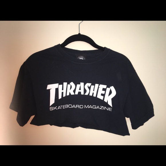 thrasher t shirt crop top